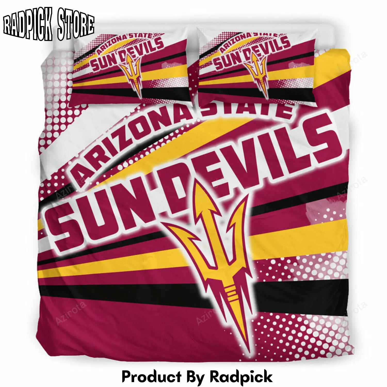 Radpick arizona state sun devils colorful shine bedding set rp3278677